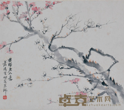 萧俊贤 梅花 28×31cm 约1.0平尺