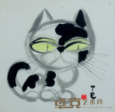 韩美林 猫 28×27cm 约1.0平尺