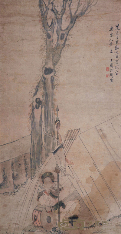 改琦 花木兰 48×97㎝
