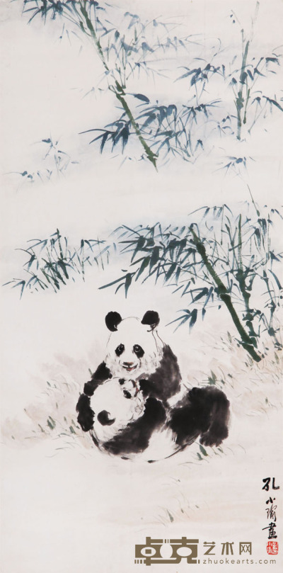 孔小瑜 熊猫 34×70㎝