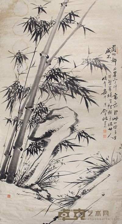 姚墨林 竹 172×92cm