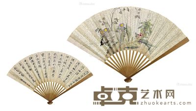 马文熙 无款 花卉 书法 53×19cm