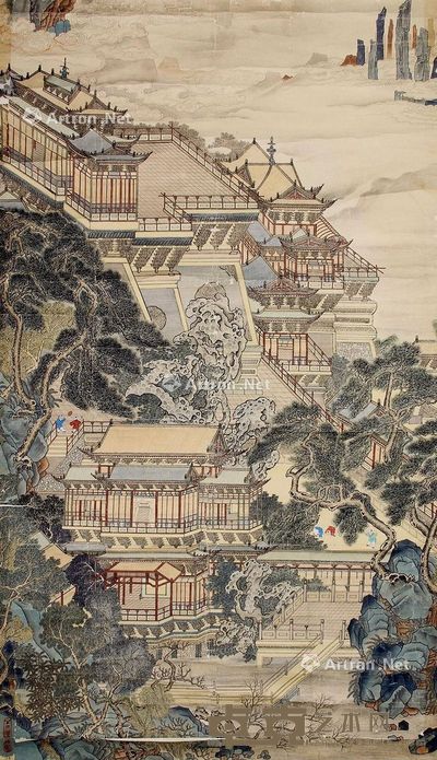 佚名 山水 150×85cm