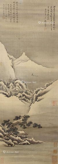 戴文进 山水雪景