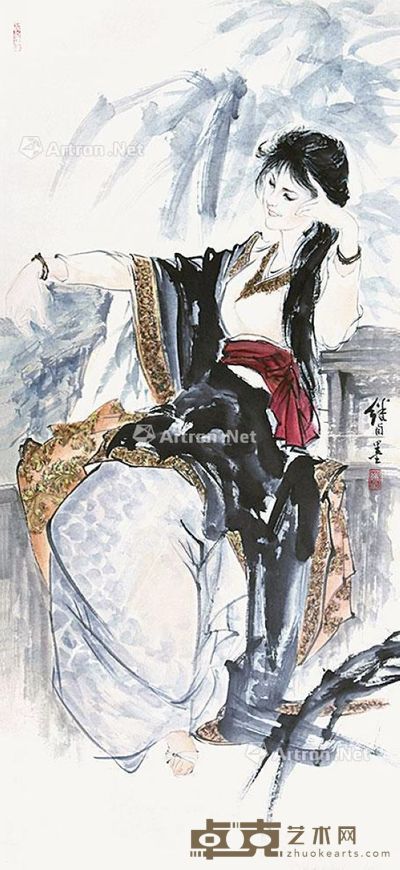 刘继卣 仕女 106×50cm