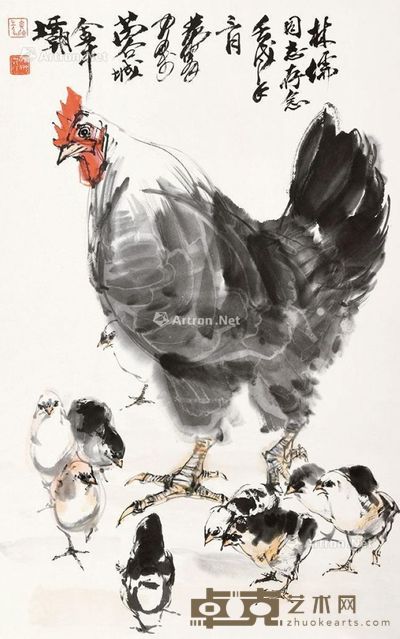 黄胄 群鸡 70×45cm