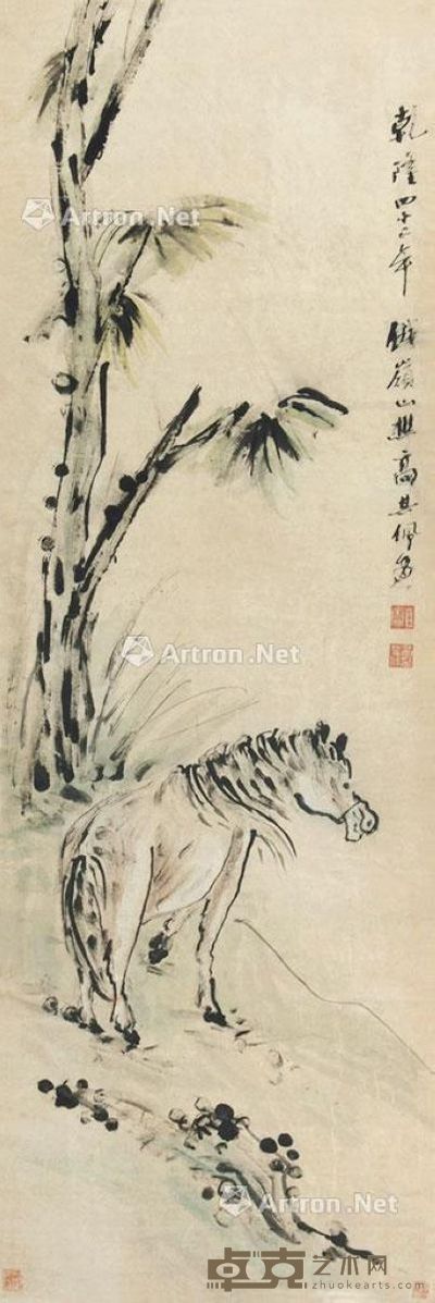 高其佩 骏马图 93×31cm