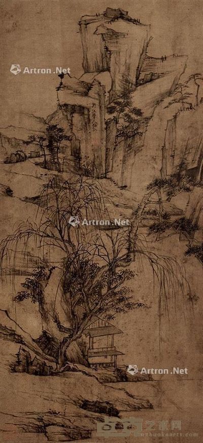 渐江 山亭秋意 83×38cm