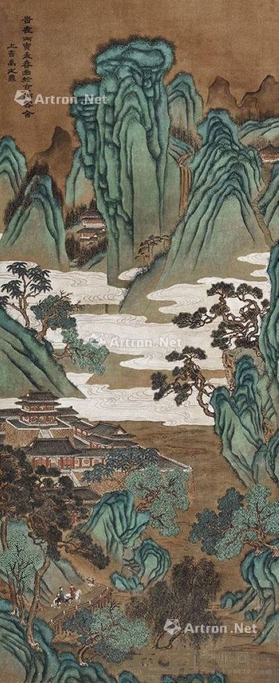禹之鼎 春山行旅图 135×56cm
