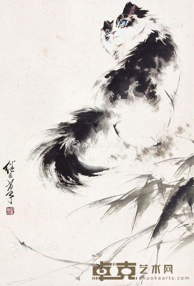 刘继卣 猫 93×61cm