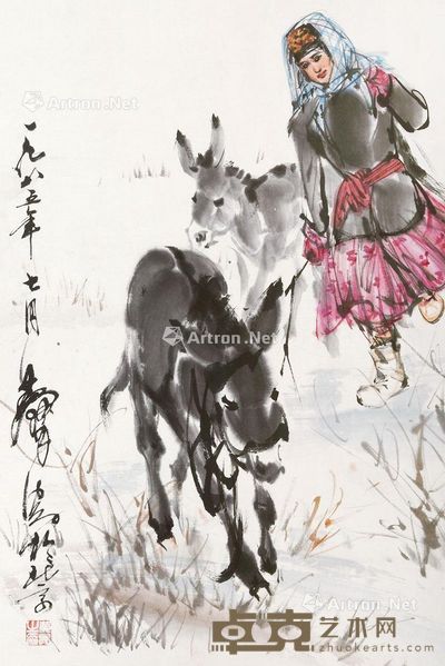 黄胄 牧驴图 52×34cm
