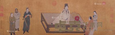 仇英 明皇训子图 26×87cm