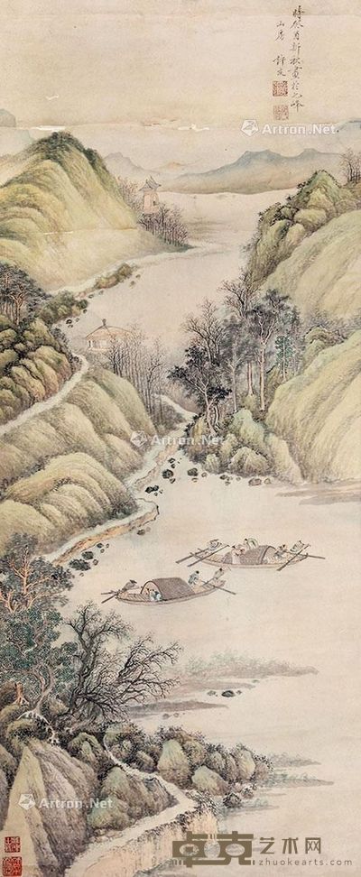 徐友 新秋江景 130×53cm