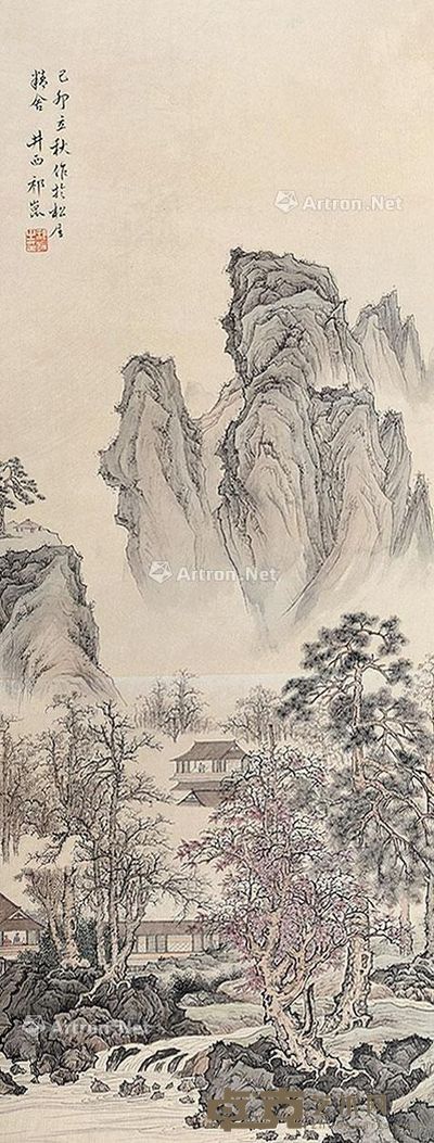 祁昆 山林雅叙 83×32cm