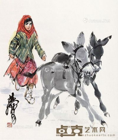 黄胄 牧驴图 48×38cm