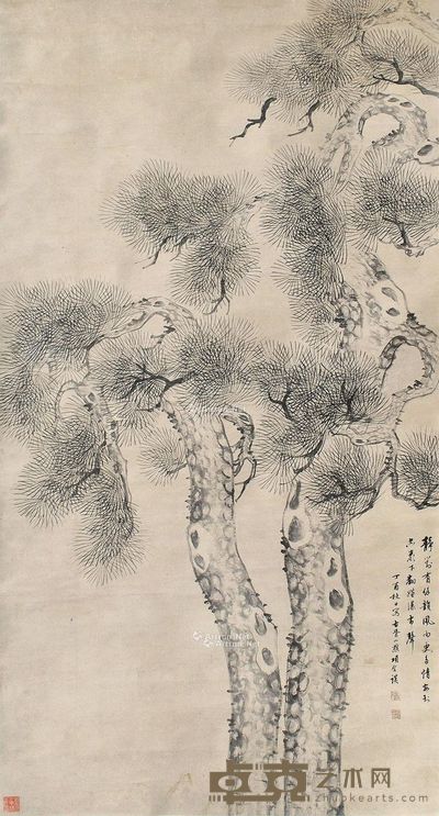 项圣谟 松 173×92cm