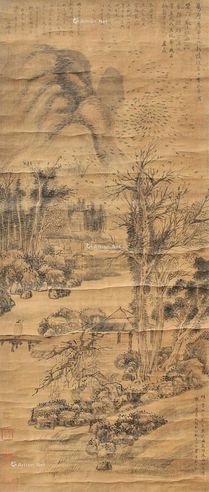 李流芳 寒林暮鸦图