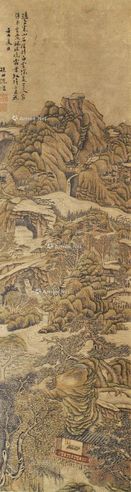 倪瓒 寒山晚霜图