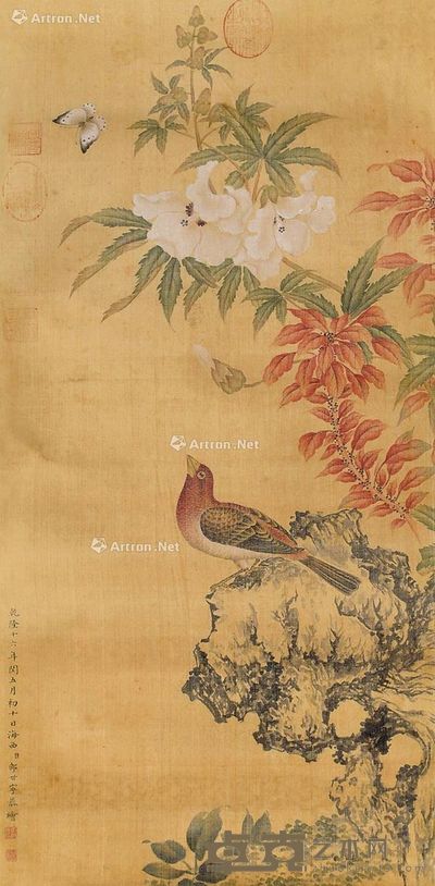 郎世宁 花鸟 69×31cm