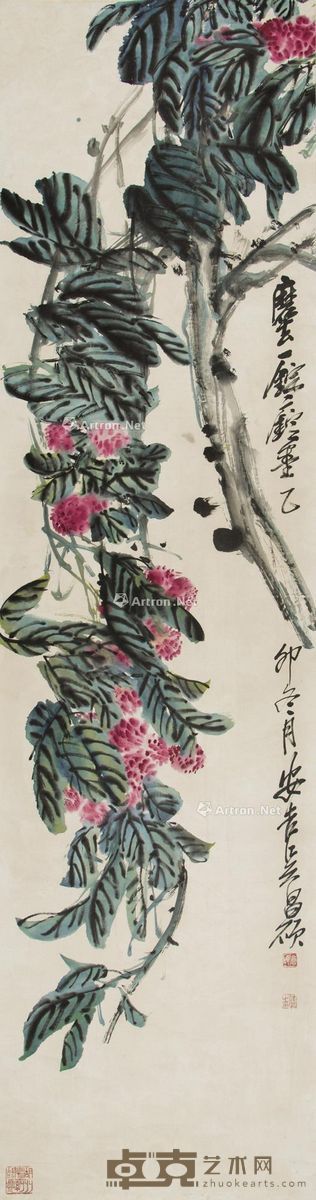 吴昌硕 利市大吉 175×46.5cm