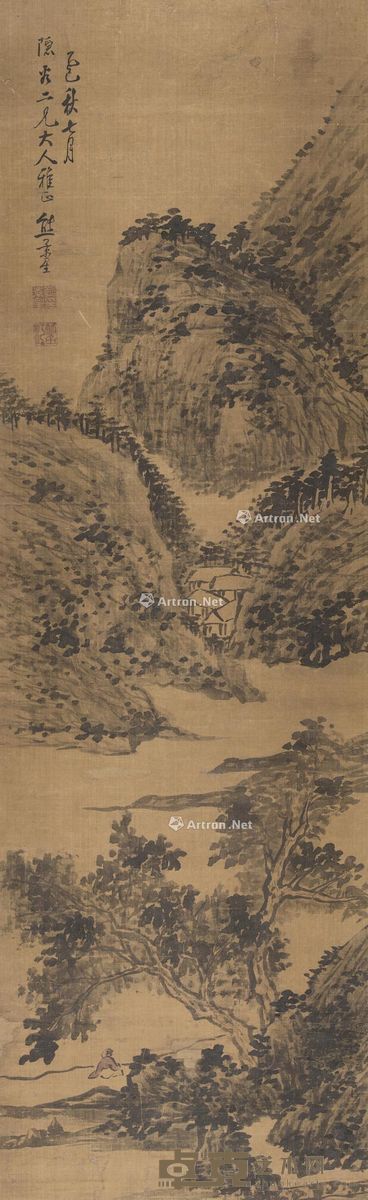 熊景星 山水 118×38cm