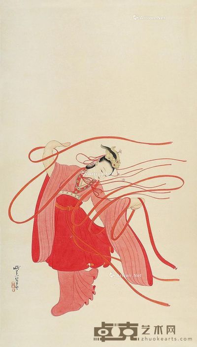 庞薰琹 红衣舞女 75×43cm
