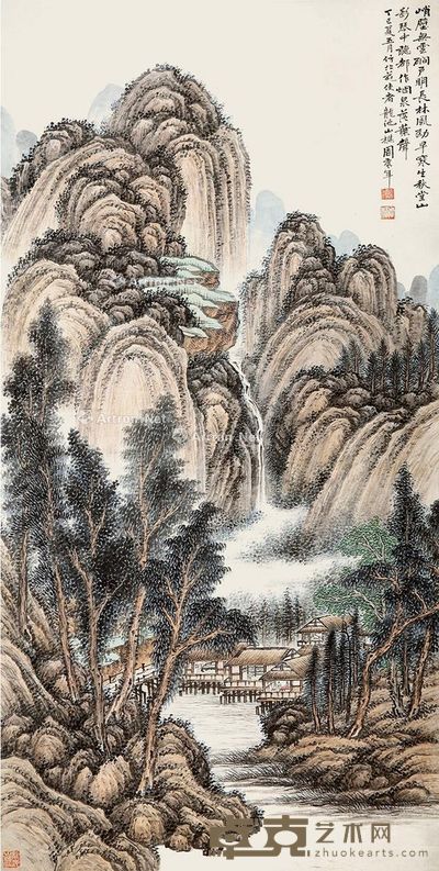 周乔年 晴林山庄 131×64cm