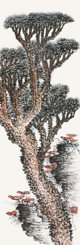萧逊 松芝图