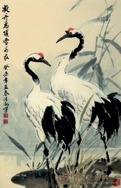 杨德衡 双鹤图 69×44cm