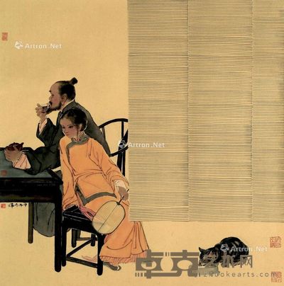 黄华三 消夏 69×68cm