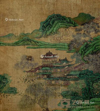 佚名 山水楼阁 26x24cm