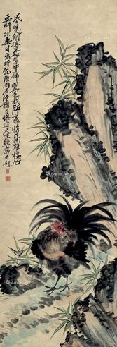 李鱓 竹鸡图