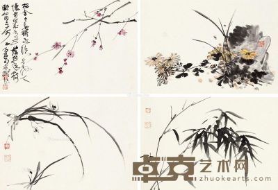 吴灏 花卉杂册 40×59.5cm×8
