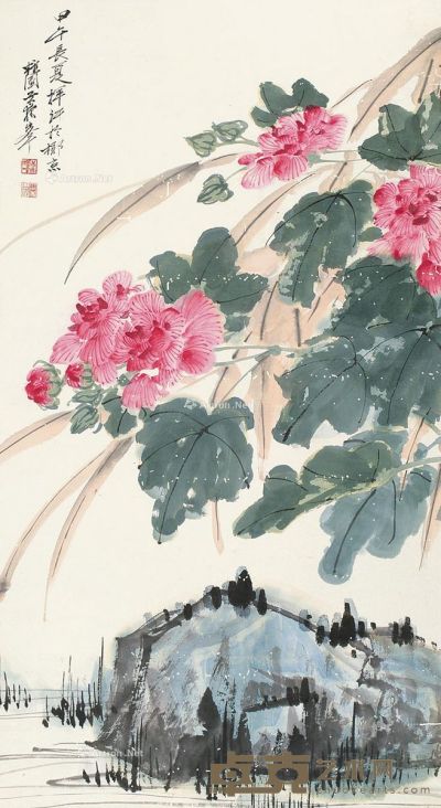 黄独峰 花卉 85×45cm