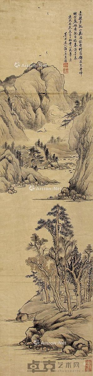 吴历 山水 129×31cm