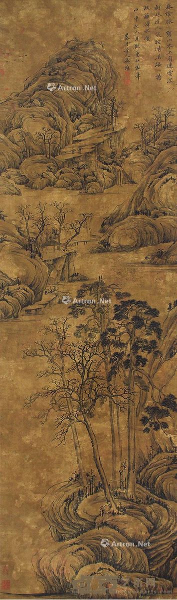 吴历 山水 154×44cm