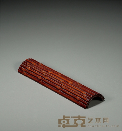 清 竹制竹节纹臂搁 长8.5cm