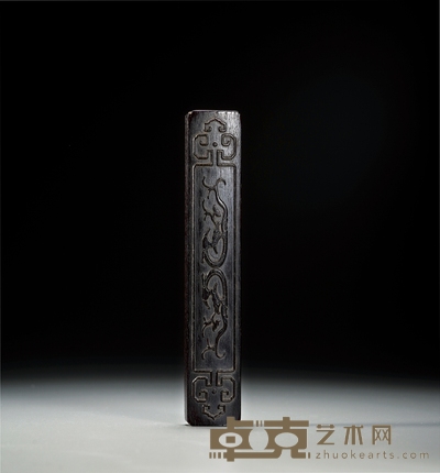 清 紫檀雕螭龙纹镇纸 长21.5cm；宽3.8cm