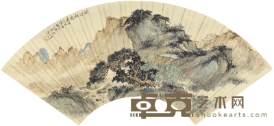 申石伽 闗河秋晓图 50×18cm