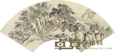 姜筠 山居曳杖图 51.5×17.5cm