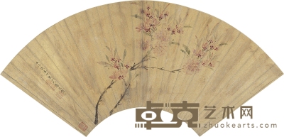鲁治 桃花图 46.5×17.5cm
