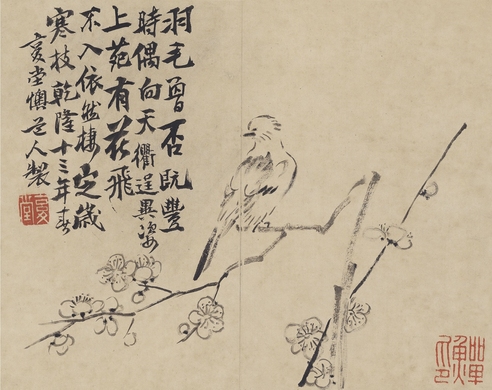 李鱓 寒枝独立图