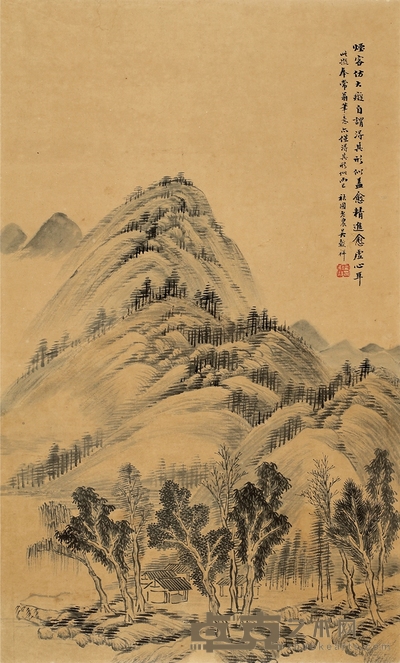 吴榖祥 水岸山居图 57×34.5cm