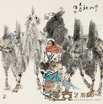 刘大为 雪上行驼图 69×68cm