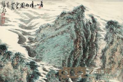 孙永 夏山晴雨图 87.5×55cm