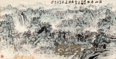 朱恒 溪山春晓图 130×66cm