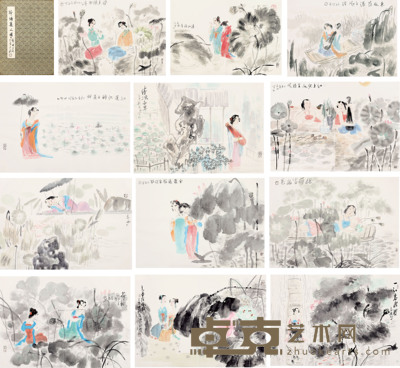 姚卫国 荷塘丽人图 44cm×62cm×12 约30 平尺