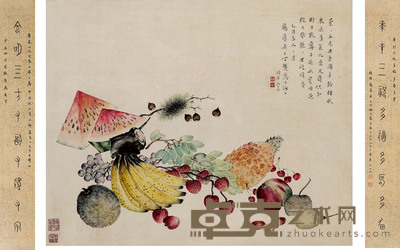 丁辅之 中堂 46cm×58cm 约2.4 平尺
102cm×14cm×2 约2.6 平尺