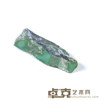 和田玉沙枣青原料标本 12.4×2.2×3.0cm 173g