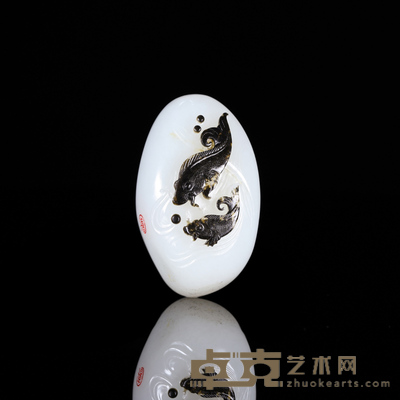 唐奇伟   和田玉籽料如鱼得水挂件 5.0×3.0×2.5cm 63.8g